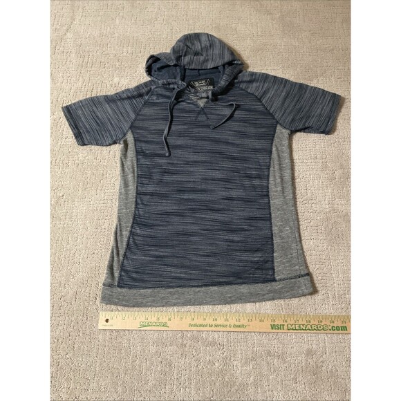 BROKEN THREADS Men’s Short Sleeve Lightweight Size S Hoodie Pullover Blue/Gray - Picture 2 of 9